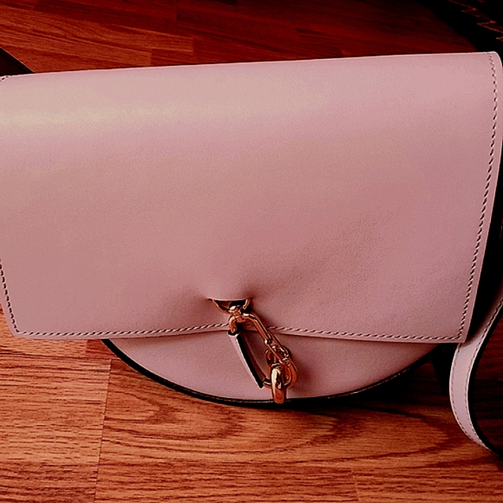 Zac Posen NWT ladies gray leather purse Belay Saddlebag crossover MSRP $295 - Picture 7 of 9